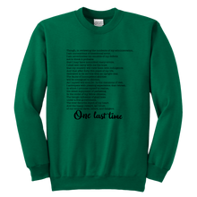 Load image into Gallery viewer, One Last Time Youth Crewneck Sweatshirt