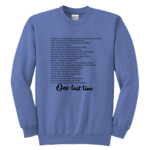 Load image into Gallery viewer, One Last Time Youth Crewneck Sweatshirt