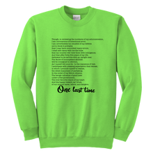 Load image into Gallery viewer, One Last Time Youth Crewneck Sweatshirt