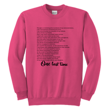 Load image into Gallery viewer, One Last Time Youth Crewneck Sweatshirt