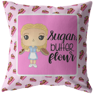 Sugar, Butter, Flour Throw Pillow
